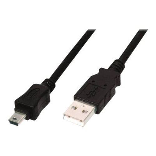 DIGITUS DK-300108-018-S - Câble USB - mini USB type B (M) pour USB (M) - USB 2.0 - 1.8 m - moulé - noir