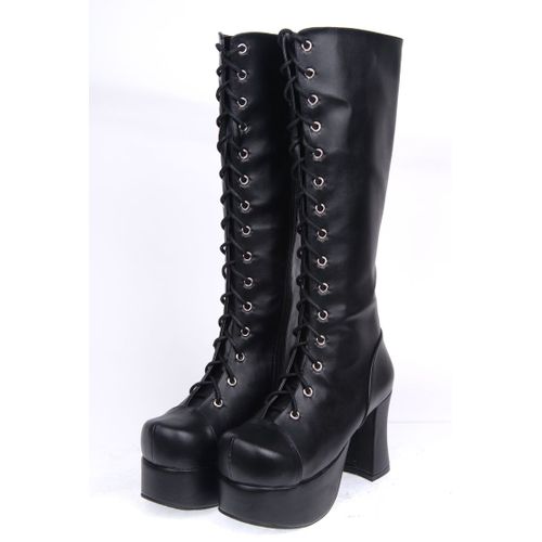 Chaussures Femme Boots Bottes Hautes Bottines Punk Lolita Gothique Gothic Rock Nana Nouvelle Collection Black Sugar Convention Anime Manga Japan Cosplay Déguisements Boutique Paris