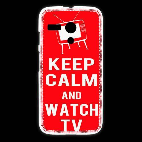 Coque Motorola G Keep Calm Watch Tv Rouge