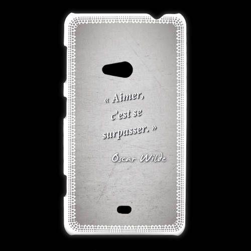 Coque Nokia Lumia 625 Aimer Gris Citation Oscar Wilde