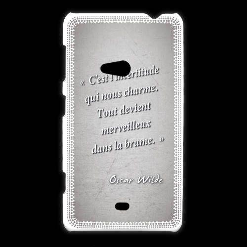 Coque Nokia Lumia 625 Incertitude Gris Citation Oscar Wilde