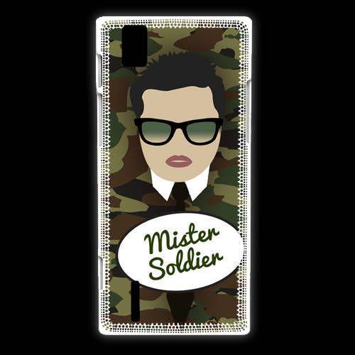 Coque  Huawei Ascend P2 Mister Soldier Brun