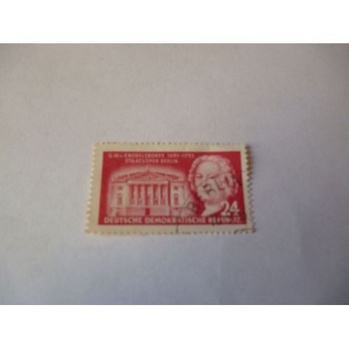 Timbre "République Démocratique D'allemagne : Gw Knobbelsdorff :1699-1753 :Opéra De Berlin".