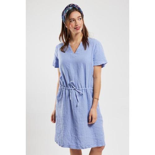 Robe Ceinturée - Lin Femme Bleu Lavande E24 Xs - 36