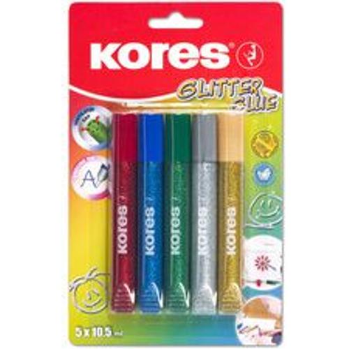 Kores Colle liquide "Glitter Glue", couleurs assorties