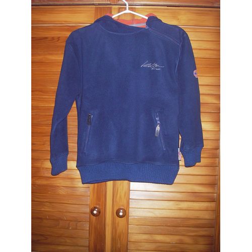 Sweat Polaire À Capuche Kolton K Street De Couleur Bleu ,Intérieur Orange ,Taille 12 Ans .