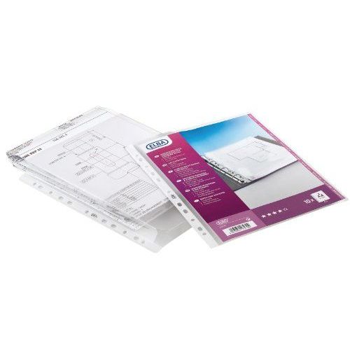 Elba Réf 208608 Pochette Perforée À Soufflet Polypropylène Transparent A4 Lot De 10 Import Royaume Uni