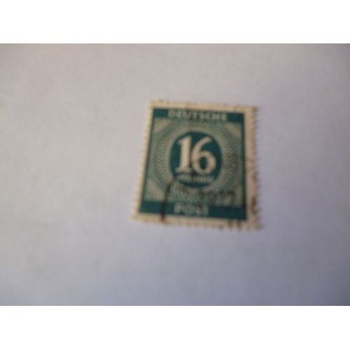 Timbre "Deutshe Post 16 Pf :Occupation 45-48 Américaine Soviétique Et Anglaise.".