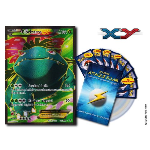 Florizarre Ex 141/146 180pv - Booster Optimisé Attaque Eclair - 10 Cartes Pokemon Xy