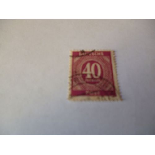 Timbre "Deutshe Post  40 Pf :Occupation 45-48 Américaine Soviétique Et Anglaise.".