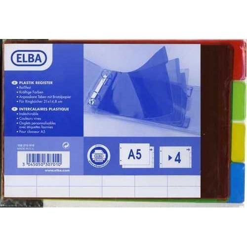 Elba - Intercalaires Pvc Translucide 4 Positions - 210 X148mm A L'italienne
