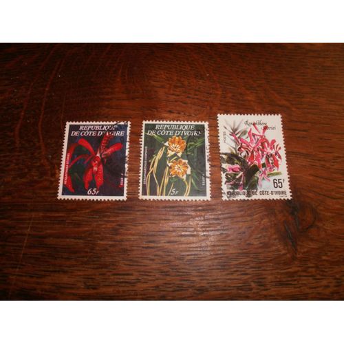4 Timbres Oblitérés De La Cote D 'ivoire.  (Fleurs).