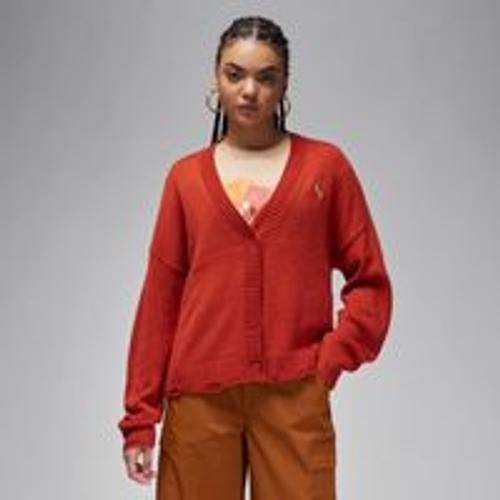 Cardigan Au Look Vieilli Jordan Pour Femme - Rouge