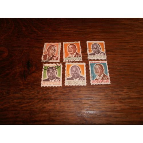 6 Timbres Oblitérés De Cote D 'ivoire. (1974).   Felix Houphouet - Boissy.
