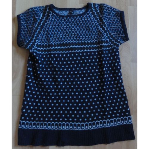 Pull-Tunique Zara Bleu Marine Sans Manche