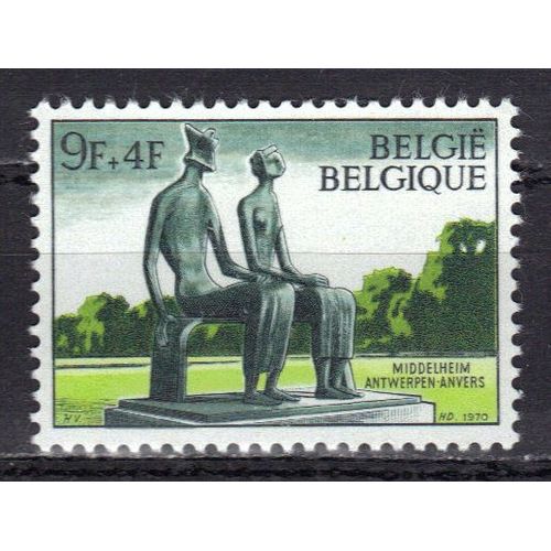 Belgique 1970 : Surtaxe Au Profit D'oeuvres À Caractère : Musées : Sculpture "Les Souverains" De Henry Moore Dans Le Parc De Middelheim, Anvers - Timbre Neuf **