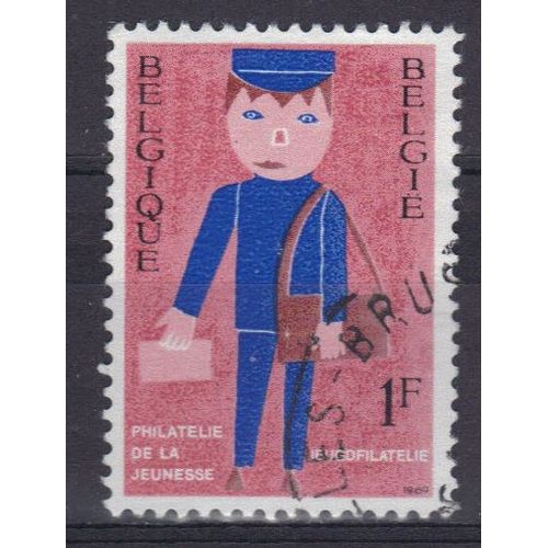 Belgique 1969 : Union Nationale De La Jeunesse Philatélique Belge : Facteur, Dessin D'enfant - Timbre Oblitéré