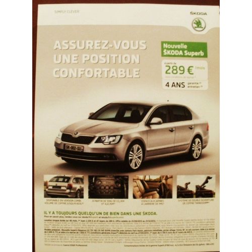 Publicité Ancienne (Décembre 2013) Pour La Nouvelle Skoda Superb