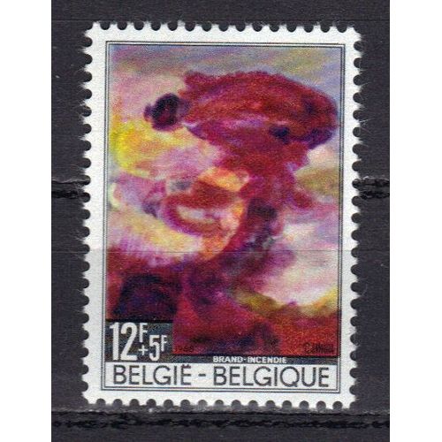 Belgique 1968 : Surtaxe Au Profit Des Victimes De Calamités : Tableau De Pol Mara : Incendie - Timbre Neuf **