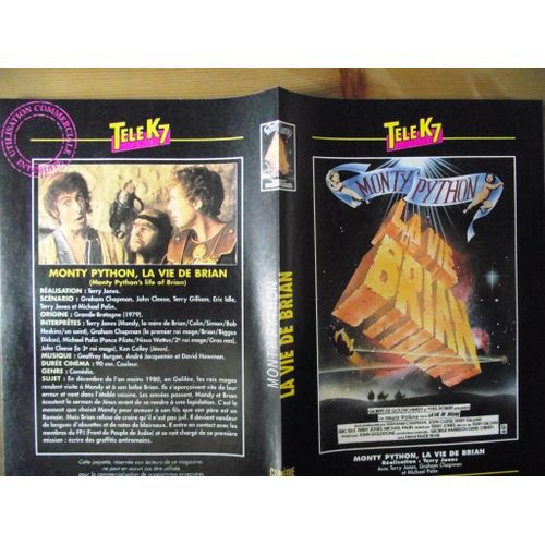Tele K7 Jaquette Du Film Monty Python,La Vie De Brian.Réalisation:Terry Jones Avec Terry Jones,Graham Chapman Et Michael Palin