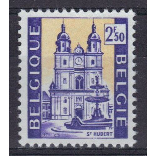 Belgique 1971 : Saint-Hubert, Basilique (Ancienne Abbaye) - Timbre 2 F. 50 Outremer Et Bistre Neuf **