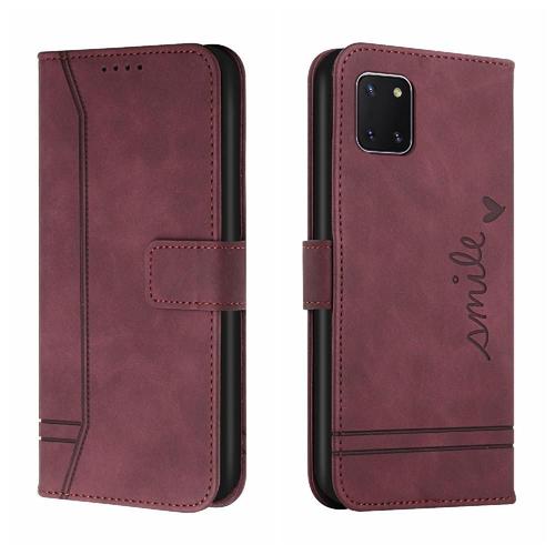 Téléphone Étui Pour Samsung Galaxy Note 10 Lite Portefeuille Flip Folio Couverture De Fentes Pour Cartes Sangle À Main Cuir Pu Fermeture Magnétique - Rouge