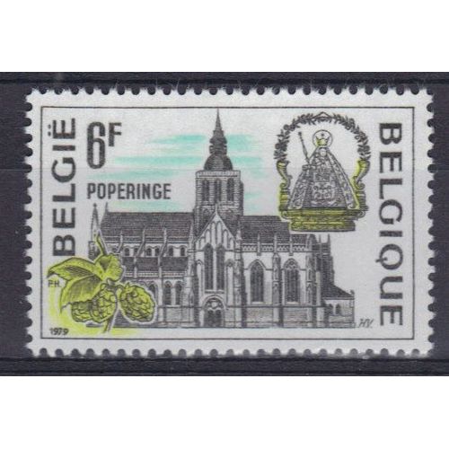 Belgique 1979 : Eglise Saint-Jean À Poperinge - Timbre 6 F. Noir, Turquoise Et Vert Neuf **