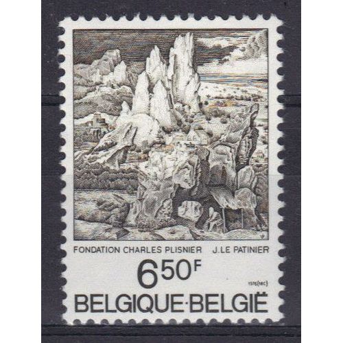 Belgique 1976 : Fondation Charles Plisnier Pour La Défense Et L'illustration De L'ethnie Française En Belgique : Détail D'un Tableau De Joachim Le Patinier - Timbre 6 F. 50 Sépia Neuf **