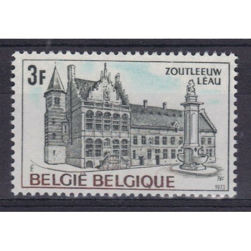 Belgique 1973 : Zoutleeuw-Léau - Timbre 3 F. Bleu, Brun Et Vert-Noir Neuf **