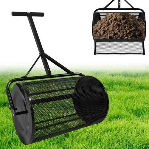 Aufun Jardin épandeur de compost 80L Épandeur d'Engrais Épandeur de Semences, 40 X 65 X 110 cm, No