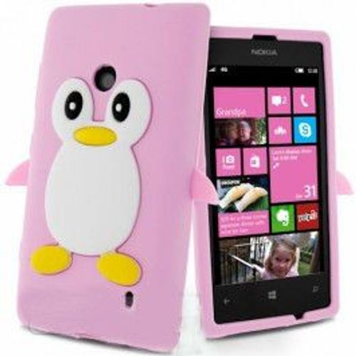 Coque Silicone Pour Nokia Lumia 520 Pingouin Rose Clair