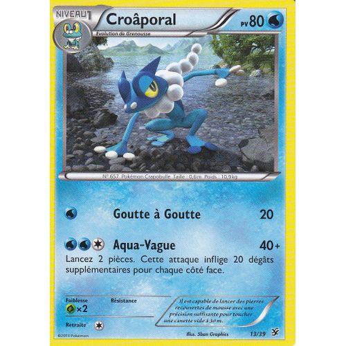 Carte Pokemon - Croaporal - 13/39 - Bienvenue A Kalos - Edition X Et Y -
