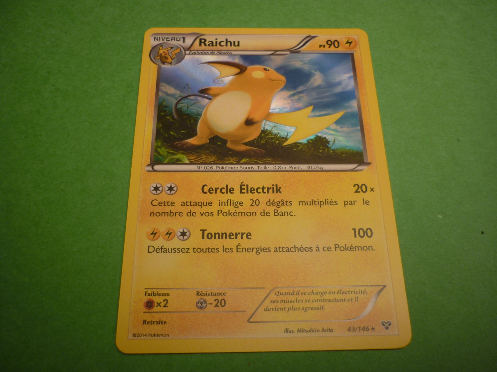 Carte Pokemon Francaise Holographique Serie Xy Raichu 90pv 43/146