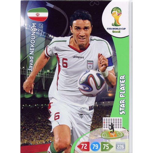 Panini Adrenalyn Xl Coupe Du Monde 2014 - Javad Nekounam  - Iran -  Star Player  - N°205