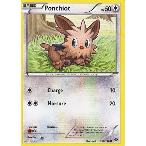 Carte Pokemon - Ponchiot - 108/146 - Edition X Et Y -