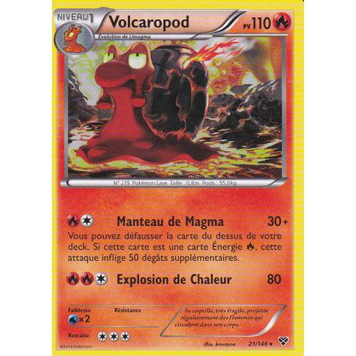 Carte Pokemon - Volcaropod - 21/146 - Rare - 110 Pv - Edition X Et Y -