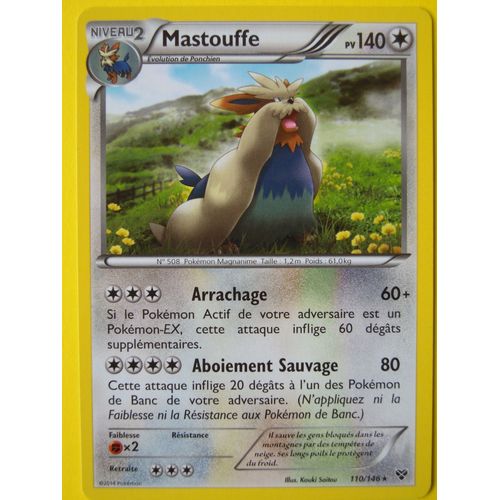 Carte Pokemon Francaise Non Brillante Serie Xy Mastouffe 110/146