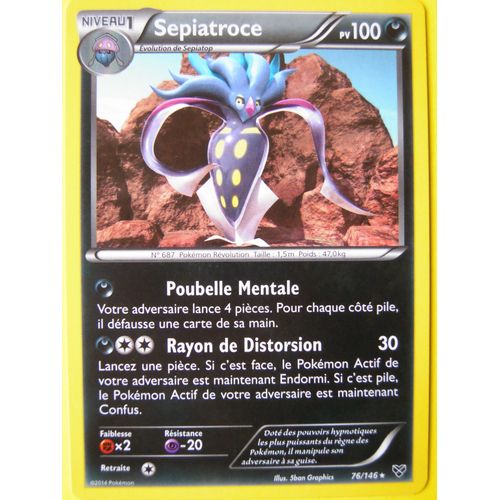 Carte Pokemon Francaise Non Brillante Serie Xy Sepiatroce 76/146