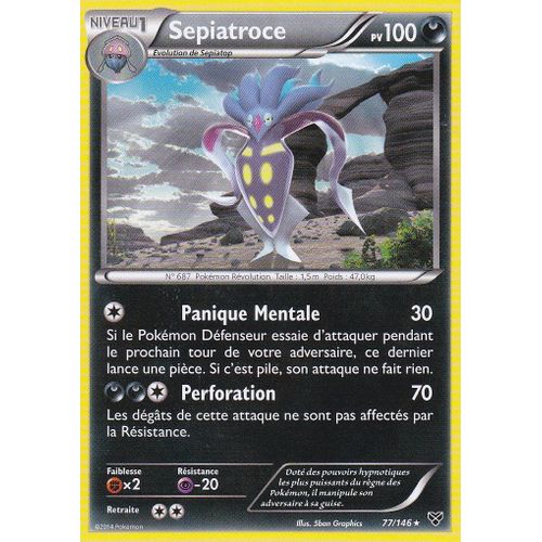 Carte Pokemon - Sepiatroce - 11/146 - 100 Pv - Rare - Edition X Et Y -