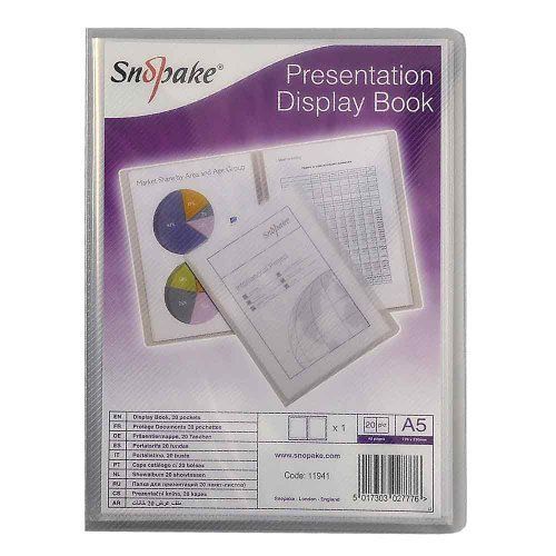 Snopake A5 Protège-Documents 20 Pochettes Transparent Import Royaume Uni