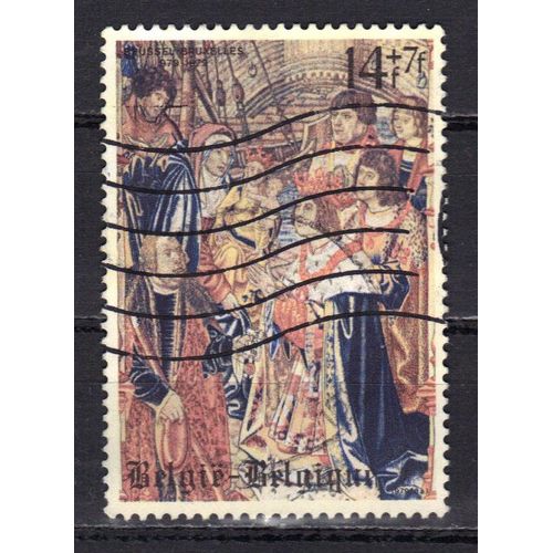 Belgique 1979 : Millénaire De La Ville De Bruxelles : Fragment De Tapissserie Illustrant La Légende De Notre-Dame Du Sablon - Timbre 14 F. + 7 F. Oblitéré