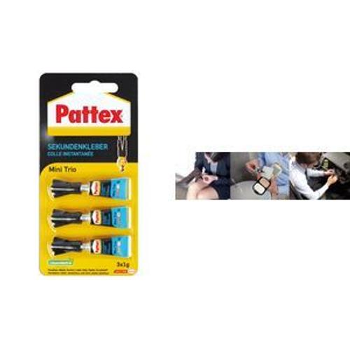 Pattex Colle instantanée MINI TRIO, 3 tubes de 1 g,