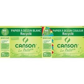 Canson 200002765 Pochette Papier à dessin recyclé 8 feuilles 160g