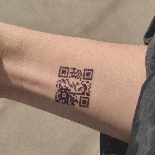 6 Pcs "I Love You" Qr Code Tatouage Autocollant Étanche Tatouage Temporaire Noir