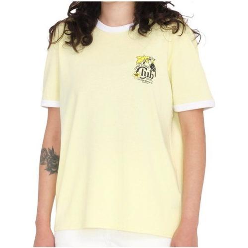 Women's Truly Ringer Tee T-Shirt Taille L, Jaune