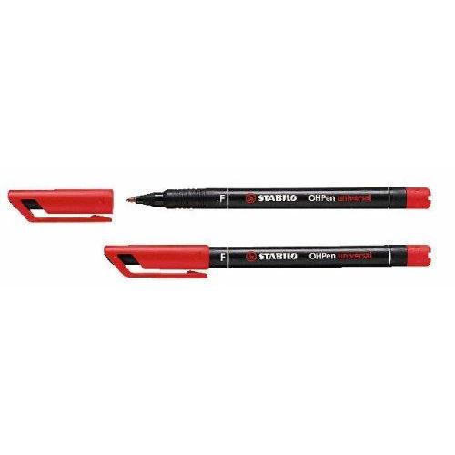 Stabilo Ohpen Lot De 10 Feutre De Rétroprojection Avec Encre Permanent Point Superfine 0,4 Mm Rouge