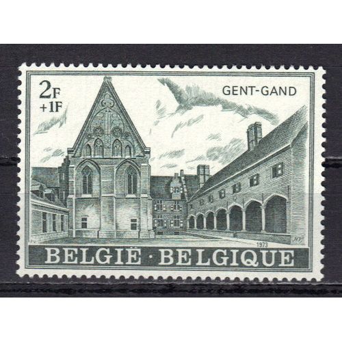 Belgique 1973 : Abbaye : Musée Bijloke À Gand - Timbre  2 F. + 1 F.  Gris-Vert Neuf **