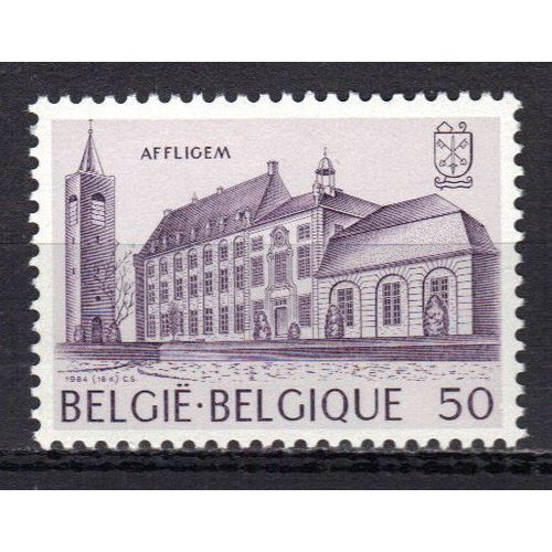 Belgique 1984 : Abbaye : Affligem (Fin 11è Siècle) - Timbre 50 F. Mauve Et Lilas Neuf **