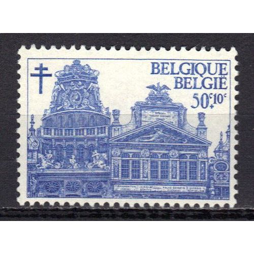 Belgique 1965 : Monument De La Grand'place De Bruxelles : Maison Des Bateliers, Dite Du Cornet - Timbre 50 C. + 10 C. Outremer Neuf **
