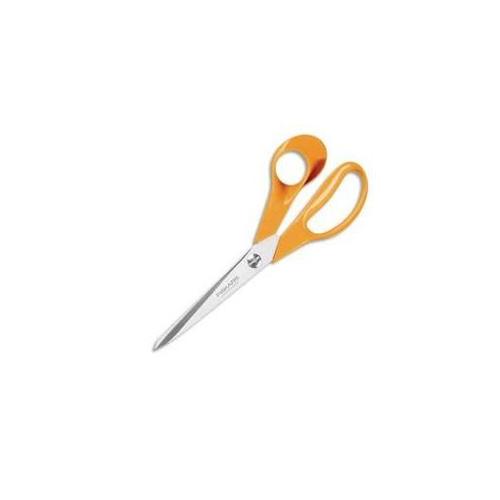 Fiskars Ciseau Avec Lame Titane Et Revêtement Non Collant, Longueur 21cm, Pour Droitier Blanc/Orange